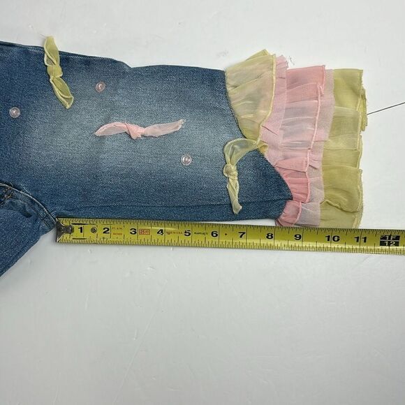 Vintage Little Mass Girl's Jeans Ruffle and Bow Details Cotton size 3T - Picture 11 of 11